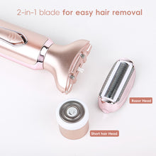 Load image into Gallery viewer, 2 In 1 Epilator Electric Lady Shaver Body Hair Painless Removal Cordless Trimmer Razor Face Leg Armpit Bikini Hand Pubic Shaver Razor Gifts For Women
