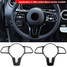 Load image into Gallery viewer, Car Steering Wheel Button Frame Trim Cover Carbon Fiber Bright Black for Mercedes Benz A B C E GLC GLA CLA GLS GLE EQC GLB
