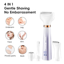 Load image into Gallery viewer, 4In1 Advanced Digital Display Electric Epilator Razors for Sensitive Skin Bikini Trimmer Face Shavers Hair Removal Waterproof For Lady
