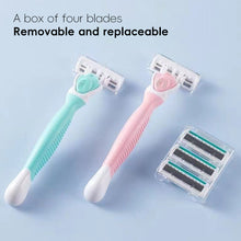 Load image into Gallery viewer, Soap Head 1 Handle+4 Blades Men Women Manual Safety Razor 6-Layer Stainless Steel Hair Removal Shaving Replaceable Shaver Head
