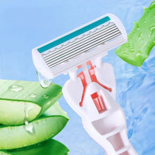 Load image into Gallery viewer, Soap Head 1 Handle+4 Blades Men Women Manual Safety Razor 6-Layer Stainless Steel Hair Removal Shaving Replaceable Shaver Head
