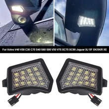 Load image into Gallery viewer, 2Pcs Car LED Front Under Mirror Lamp Puddle Light For Volvo V40 V50 C30 C70 S40 S60 S80 V50 V70 XC70 XC90 Jaguar XJ XF XK/XKR XE
