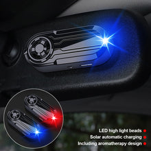 Load image into Gallery viewer, LED Car Solar Powered Wireless Anti-Theft Warning Light Caution Lamp with Air Freshener Alarm Fake Anti-theft Decorative Light
