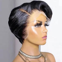 Load image into Gallery viewer, Highlight 13x4 Body Wave Glueless Closure Human Hair Frontal Wigs Ombre Brown Mix Blonde Water Wave C Part Short Bob Wig
