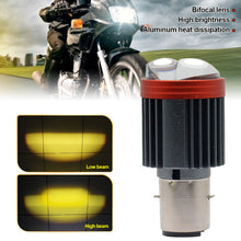 Load image into Gallery viewer, BA20D Motorcycle LED Dual-Lens Projector Headlight Scooter Motorbike Dual Lens Light Bulb DRL Hi/Lo Beam for E-Bike ATV
