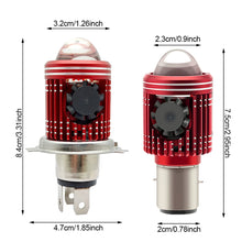 Load image into Gallery viewer, BA20D H4 Motorcycle LED Projector Headlight Scooter Motorbike Bulb Dual Color DRL Hi/Lo Beam Light with Fan
