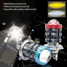 Load image into Gallery viewer, H4 Motorcycle LED Projector Headlight Scooter Motorbike Bulb Dual Color DRL Hi/Lo Beam Light
