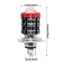 Load image into Gallery viewer, H4 Motorcycle LED Projector Headlight Scooter Motorbike Bulb Dual Color DRL Hi/Lo Beam Light

