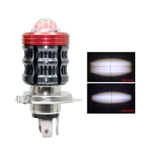 Load image into Gallery viewer, H4 Motorcycle LED Projector Headlight Scooter Motorbike Bulb Dual Color DRL Hi/Lo Beam Light
