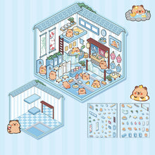 Load image into Gallery viewer, 1Set Creative 3D Simulation Cabin Stickers Cute Cartoon Handmade DIY Landscaping Stickers Scene Stacking Pasting Stickers
