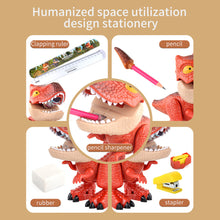 Load image into Gallery viewer, 5 in 1 Dinosaur Stationery Set Eraser Ruler Pencil Sharpener Binding Machine for Students School Supplies Stationery Set Gift
