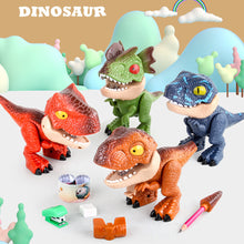 Load image into Gallery viewer, 5 in 1 Dinosaur Stationery Set Eraser Ruler Pencil Sharpener Binding Machine for Students School Supplies Stationery Set Gift
