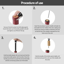 Load image into Gallery viewer, 2in1 Portable Air Pump Wine Bottle Opener with Foil Cutter Wine Corkscrew Wine Air Pressure Corkscrew Cork Remover
