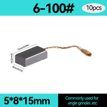 Load image into Gallery viewer, 10pcs Motor Carbon Brush Set Replacement Parts Carbon Brush Electric Hammer Cutting Polishing Machine Power Tool Electric Tools
