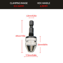 Load image into Gallery viewer, Quick Change Keyless Drill Bit Chuck Hex Shank Adapter Converter Tool Electric Micro Motor Clamp Chuck Grinder Drill Chuck
