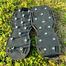 Load image into Gallery viewer, 1 Pair Grass Spiked Gardening Walking Lawn Aerator Sandals Nail Shoes Yard Garden Tool Scarifier Nail Cultivator Soil Scarifiers Shoes
