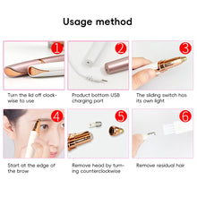 Load image into Gallery viewer, Electric Eyebrow Shaver Facial Hair Remover Portable Waterproof Lipstick Shaver Trimmer Hair Scraper Razors Nose Hair Trimming For Woman
