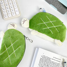 Load image into Gallery viewer, Cute Tortoise Plush Pencil Case Earphone Pouch Cartoon Animal Storage Organizer for Kids School/Office Supplies Multi-Purpose Stationery Bag
