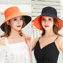Load image into Gallery viewer, Double-Sided Fisherman Hat for Women Wide Brim Breathable Summer Sun Protection Hat Adjustable Chin Strap Outdoor Travel Daily Use
