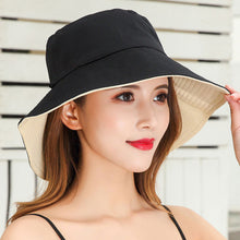 Load image into Gallery viewer, Double-Sided Fisherman Hat for Women Wide Brim Breathable Summer Sun Protection Hat Adjustable Chin Strap Outdoor Travel Daily Use
