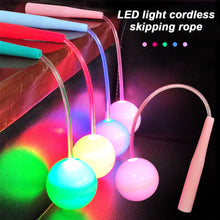 Load image into Gallery viewer, LED Glowing Cordless Jump Rope Luminous Ball Jump Rope Adjustable Length Portable Fitness Equipment For Fat Burning And Body Shaping
