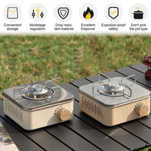 Load image into Gallery viewer, Outdoor Camping Butane Stove Used With Gas Canister Portable BBQ Cooking Stove Adjustable Fire Gear With Storage Bag
