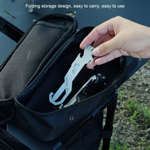 Load image into Gallery viewer, Foldable Swan-Shaped Mosquito Coil Ground Stake Multifunctional Outdoor Camping Stainless Steel Hook Bottle Opener Wrench Ruler
