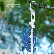 Load image into Gallery viewer, Foldable Swan-Shaped Mosquito Coil Ground Stake Multifunctional Outdoor Camping Stainless Steel Hook Bottle Opener Wrench Ruler
