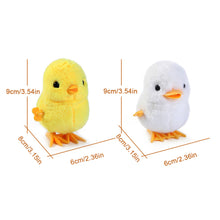 Load image into Gallery viewer, Plush Wind Up Chick Jumping Walking Hopping Cartoon Plush Chicken Clockwork Rabbit Walking Chicks Toys Baby Playing Toy
