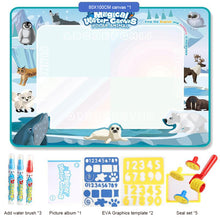 Load image into Gallery viewer, 100x80cm Magic Water Drawing Mat Coloring Doodle With Reusable Magic Pens Montessori Painting Board Educational Toys Kids Gifts
