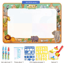 Load image into Gallery viewer, 100x80cm Magic Water Drawing Mat Coloring Doodle With Reusable Magic Pens Montessori Painting Board Educational Toys Kids Gifts
