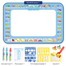 Load image into Gallery viewer, 100x80cm Magic Water Drawing Mat Coloring Doodle With Reusable Magic Pens Montessori Painting Board Educational Toys Kids Gifts
