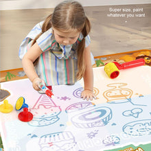 Load image into Gallery viewer, 100x80cm Magic Water Drawing Mat Coloring Doodle With Reusable Magic Pens Montessori Painting Board Educational Toys Kids Gifts
