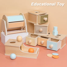 Load image into Gallery viewer, Montessori Wooden Toys Baby Coin Ball Busy Drum Color Shape Cognition Match Educational Training Sensory Toy Baby Teaching Aid Gifts
