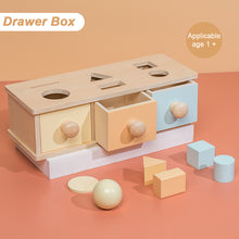Load image into Gallery viewer, Montessori Wooden Toys Baby Coin Ball Busy Drum Color Shape Cognition Match Educational Training Sensory Toy Baby Teaching Aid Gifts

