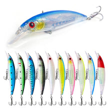 Load image into Gallery viewer, 1PC 8/11CM Holographic Foil Minnow Lure Bait ABS Floating Plastic Casting Treble Hook Artificial Bait Fishing Supplies
