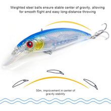 Load image into Gallery viewer, 1PC 8/11CM Holographic Foil Minnow Lure Bait ABS Floating Plastic Casting Treble Hook Artificial Bait Fishing Supplies
