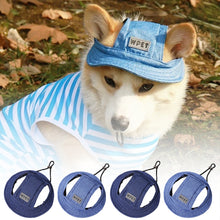 Load image into Gallery viewer, Spring Summer Pet Sun Hat for Cats and Dogs Breathable Fisherman Cap with Ear Holes Sun Protection and Shade for Outdoor Activities
