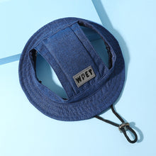 Load image into Gallery viewer, Spring Summer Pet Sun Hat for Cats and Dogs Breathable Fisherman Cap with Ear Holes Sun Protection and Shade for Outdoor Activities
