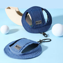 Load image into Gallery viewer, Spring Summer Pet Sun Hat for Cats and Dogs Breathable Fisherman Cap with Ear Holes Sun Protection and Shade for Outdoor Activities
