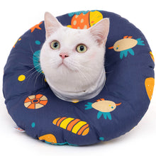 Load image into Gallery viewer, Pet Cat E-Collar Recovery Cone Protection Elizabeth Collar Adjustable Cotton Blends Collar Printed Elizabeth Circle for Cat
