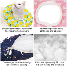 Load image into Gallery viewer, Pet Cat E-Collar Recovery Cone Protection Elizabeth Collar Adjustable Cotton Blends Collar Printed Elizabeth Circle for Cat
