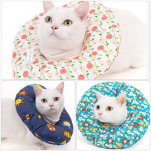 Load image into Gallery viewer, Pet Cat E-Collar Recovery Cone Protection Elizabeth Collar Adjustable Cotton Blends Collar Printed Elizabeth Circle for Cat
