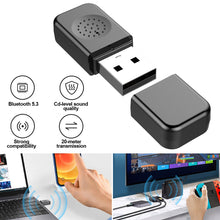 Load image into Gallery viewer, USB Bluetooth 5.3 Adapter Transmitter Receiver Audio Bluetooth Wireless USB Adapter Drive Free for Computer PC Laptop
