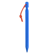 Load image into Gallery viewer, Outdoor Tent Triangular Ground Nail 18cm Camping Leisure Canopy Aluminum Alloy Ground Nail Windproof Reinforcement Ground Nail with Rope

