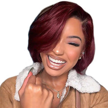Load image into Gallery viewer, Pick Up Dyeing 13*4 Body Wave Glueless Closure Human Hair Frontal Wigs Ombre Brown Mix Blonde Water Wave C Part Short Bob Wig
