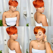 Load image into Gallery viewer, Pick Up Dyeing 13*4 Body Wave Glueless Closure Human Hair Frontal Wigs Ombre Brown Mix Blonde Water Wave C Part Short Bob Wig
