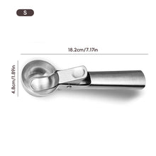 Load image into Gallery viewer, Stainless Steel Spring Loaded Ice Cream Scoop Professional Gelato Scoop Melon Baller Cookie Scoop Ice Cream Server Anti-Drip Ice Cream Tool
