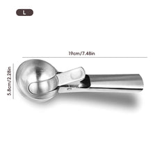 Load image into Gallery viewer, Stainless Steel Spring Loaded Ice Cream Scoop Professional Gelato Scoop Melon Baller Cookie Scoop Ice Cream Server Anti-Drip Ice Cream Tool
