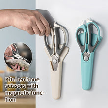 Load image into Gallery viewer, High-Quality 6-in-1 Powerful Kitchen Scissors Detachable Multi-functional Magnetic Storage Pouch Fish Scale Plane Peeler Crack Walnut Corkscrew
